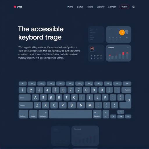 Illustration of accessible web design principles including keyboard navigation, clear visual hierarchy, and screen reader compatibility.